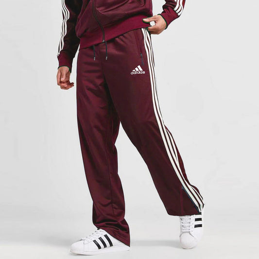 Baggy Style Trouser with Signature Stripes & Ankle Zips Maroon Color| For Both Men & Women