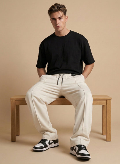Urban Pintuck Wide Leg Trouser-White