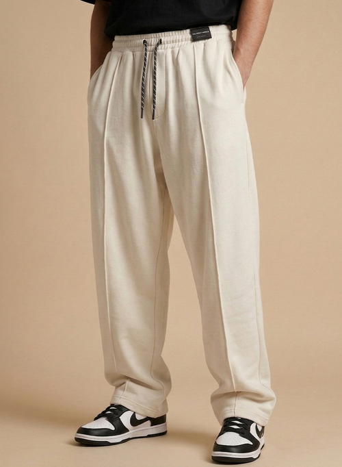 Urban Pintuck Wide Leg Trouser-White