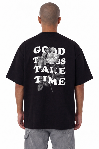 DROP SHOULDER T-SHIRT BLACK COLOR